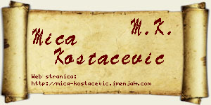 Mića Kostačević vizit kartica